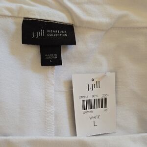 J. Jill WearEver Collection White Cropped Wide Leg Pants Large